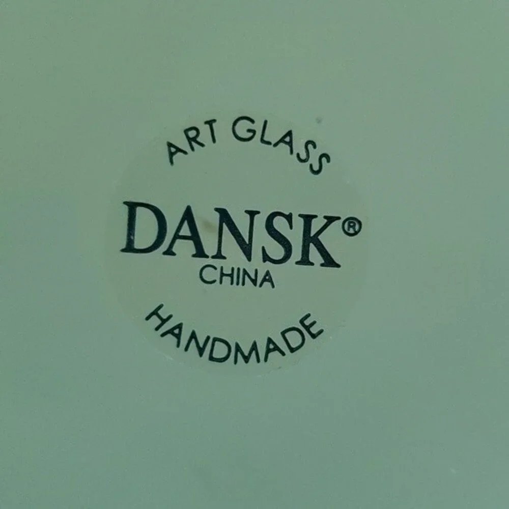 2 Dansk Art Glass Frosted Green Candle Holders Pair 6” | Scandinavian Modern